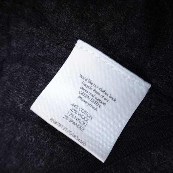 Eileen Fisher Cardigan Sweater Women Open Front Sz Small Wool Blend Black - Picture 5 of 7